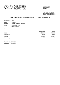 Certificate of Analysis